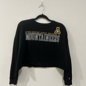 Appalachian State Crop top Russell Brand long sleeves black